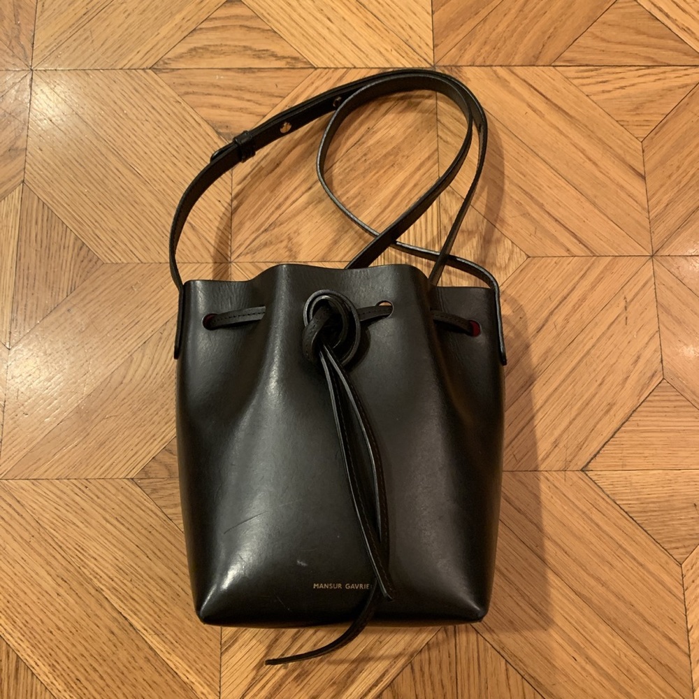 Mansur Gavriel Black Mini Mini Bucket Bag Flamma